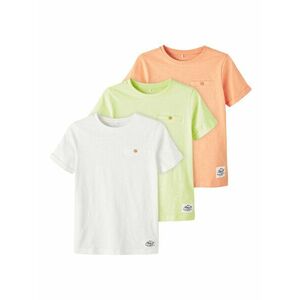 NAME IT Tricou 'Vincent' verde limetă / portocaliu piersică / alb imagine