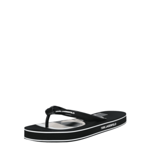 Karl Lagerfeld Flip-flops bej / negru / alb imagine