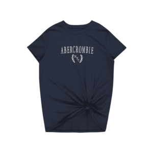 Abercrombie & Fitch Tricou albastru noapte / alb imagine
