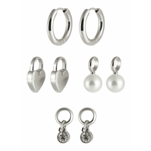 Calvin Klein Set de bijuterii argintiu / alb perlat imagine