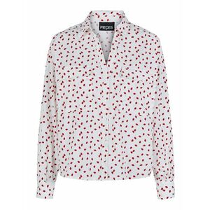 PIECES Bluză 'Farry' roșu / alb imagine
