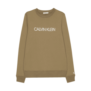 Calvin Klein Jeans Bluză de molton kaki / alb imagine