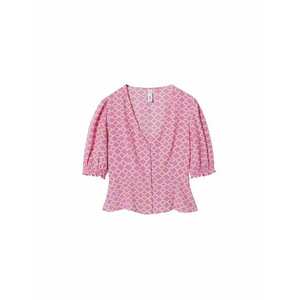 MANGO Bluză 'BEADY' roz / alb imagine