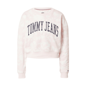 Tommy Jeans Bluză de molton albastru marin / roz deschis / alb imagine