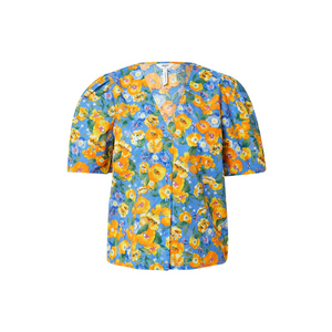 OBJECT Bluză 'NICOLA' albastru / galben deschis / verde închis / portocaliu / roz pal imagine