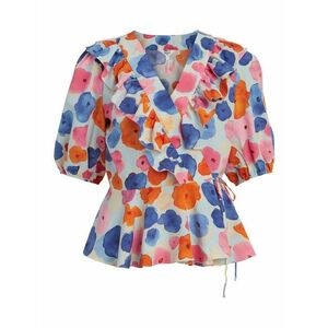 OBJECT Bluză 'MILLA PAPAYA' albastru deschis / portocaliu / roz / alb imagine