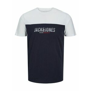 JACK & JONES Tricou 'Dan' bleumarin / gri deschis / roșu / alb imagine