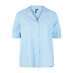 PIECES Bluză 'Valia' albastru deschis / alb imagine