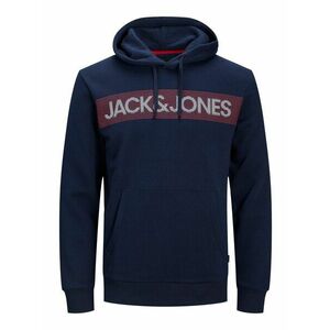 JACK & JONES Bluză de molton bleumarin / roșu / alb imagine