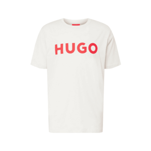 HUGO Tricou 'Dulivio' roșu intens / alb coajă de ou imagine