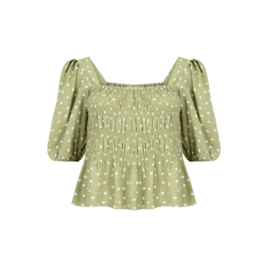 OBJECT Petite Bluză 'JUNA' verde deschis / alb imagine