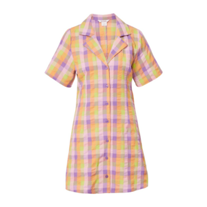 Monki Rochie tip bluză verde stuf / lila / portocaliu / roz imagine