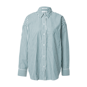 Abercrombie & Fitch Bluză verde închis / alb imagine