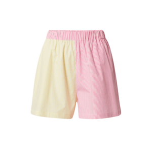 Gina Tricot Pantaloni 'Ana' galben deschis / roz deschis / alb imagine