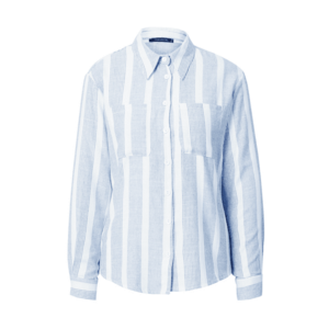 Trendyol Bluză albastru fumuriu / alb imagine