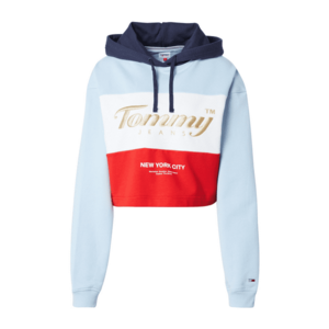 Tommy Jeans Bluză de molton bleumarin / albastru deschis / auriu / roșu imagine