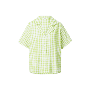 Monki Bluză verde deschis / alb imagine