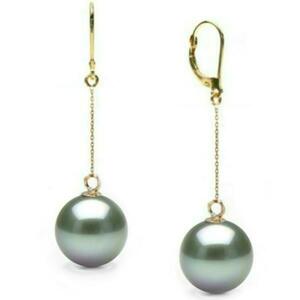 Cercei Aur Lungi cu Perle Tahitiene Mari Premium - Cadouri si perle imagine