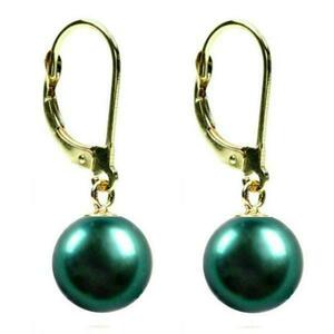 Cercei Aur si Perle Naturale Verde-Smarald - Cadouri si perle imagine