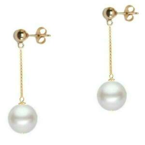 Cercei Aur Lungi Bumb cu Perle Naturale Albe - Cadouri si perle imagine
