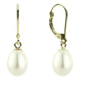 Cercei cu Perle Naturale Lacrima Albe si Tortite de Aur - Cadouri si perle imagine