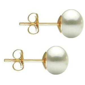 Cercei de aur cu perla naturala alba - Cadouri si perle imagine