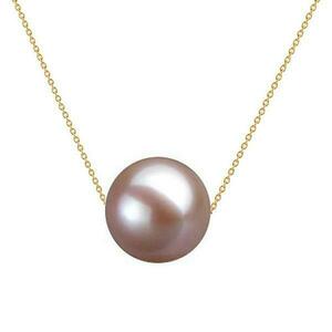 Colier Aur cu Perla Naturala Premium Lavanda - Cadouri si perle imagine