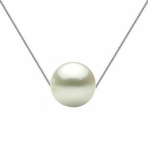 Colier Aur Alb cu Perla Naturala Premium Alba Mare - Cadouri si perle imagine