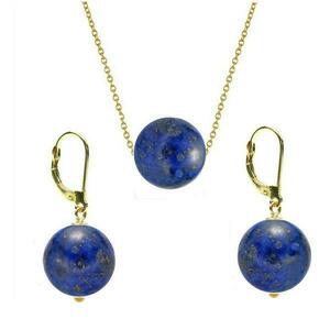 Set Aur 14 Karate si Lapis Lazuli de 10 mm - Cadouri si perle imagine