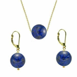 Set Aur 14 Karate si Lapis Lazuli de 8 mm - Cadouri si perle imagine