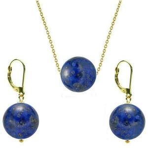 Set Aur 14 Karate si Lapis Lazuli de 12 mm - Cadouri si perle imagine