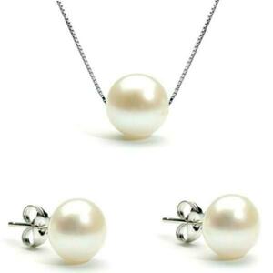 Set Argint si Perle Naturale Albe Premium de 10 mm - Cadouri si perle imagine