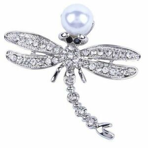 Brosa Pandantiv Libelula cu Perla Naturala Alba si Zirconii - Cadouri si perle imagine