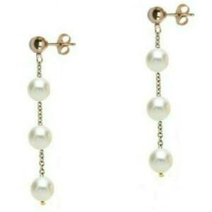 Cercei Aur Tripli cu Perle Naturale Akoya - Cadouri si perle imagine