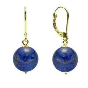 Cercei Aur 14 karate si Lapis Lazuli de 10 mm - Cadouri si perle imagine