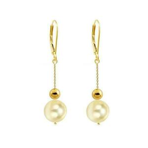 Cercei Aur Lungi cu Perle Akoya Light Gold - Cadouri si perle imagine