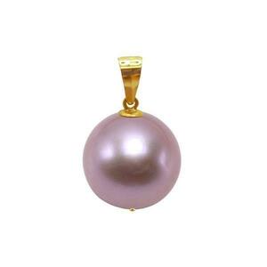 Pandantiv Kaskadda cu Perla Naturala Edison Lavanda, Calitate AAA, Perla Rara Gigant de 11, 5 – 12 mm si Aur Galben de 14k imagine