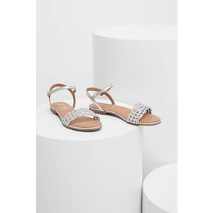 Answear Lab sandale de piele femei, culoarea argintiu imagine