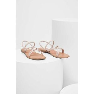 Answear Lab sandale de piele femei, culoarea roz imagine