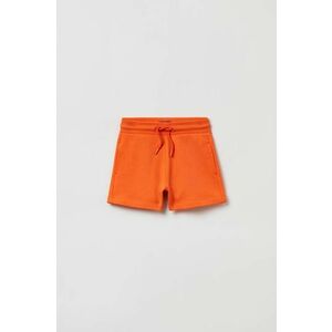 OVS pantaloni scurți din bumbac pentru copii culoarea portocaliu, neted imagine