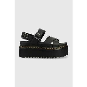 Dr. Martens sandale de piele Voss II Quad femei, culoarea negru, cu platforma, DM30717001 DM30717001-Black imagine