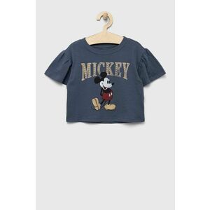 GAP tricou de bumbac pentru copii x Disney culoarea albastru marin imagine
