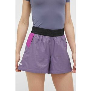 The North Face pantaloni scurți outdoor TNF X culoarea violet, modelator, high waist imagine