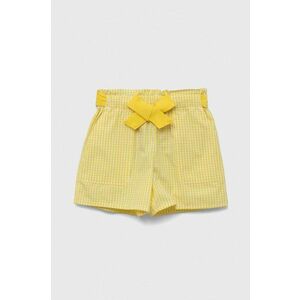 United Colors of Benetton pantaloni scurți din bumbac pentru copii culoarea galben, modelator, talie reglabila imagine