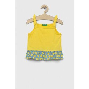 United Colors of Benetton bluza de bumbac pentru copii culoarea galben, modelator imagine