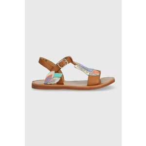 Pom D'api sandale din piele pentru copii culoarea maro imagine