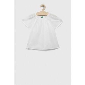 United Colors of Benetton bluza de bumbac pentru copii culoarea alb imagine