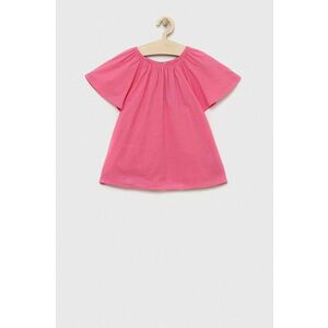 United Colors of Benetton bluza de bumbac pentru copii culoarea roz imagine