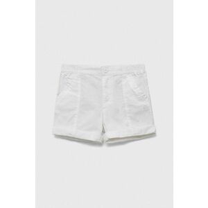 United Colors of Benetton pantaloni scurți din bumbac pentru copii culoarea alb, neted imagine
