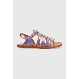 Pom D'api sandale din piele pentru copii culoarea violet imagine